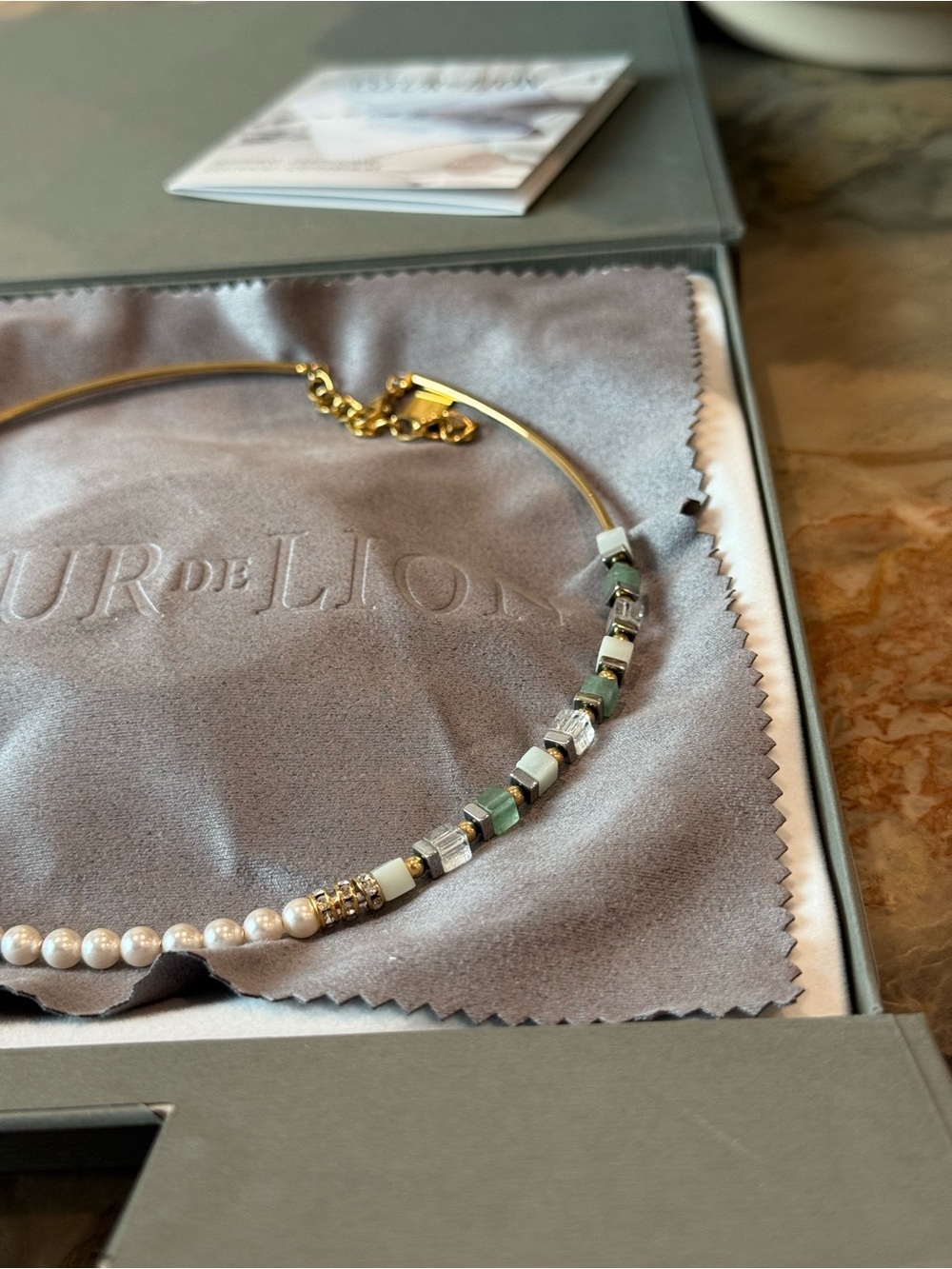 NEW✨ COEUR DE LION Precious Fusion Offset Necklace Gold Green Swarovski - Picture 5 of 8